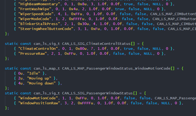 Making sense of the noise - decoding LS-CAN frames